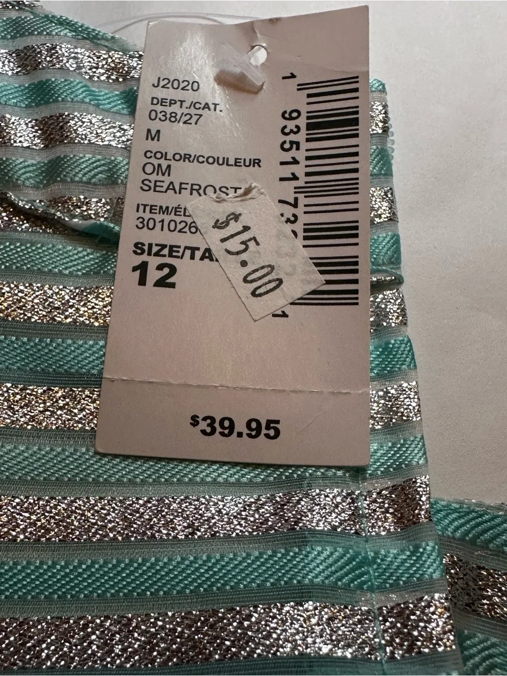 The Childrens Place Girls Metallic Stripe Party Dress size 12